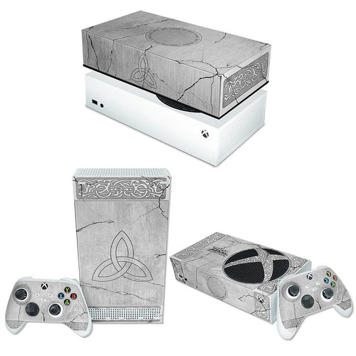 KIT Capa Anti Poeira e Skin Anti-Rage Xbox Series S Horizontal - Mjolnir Thor Amor e Trovão