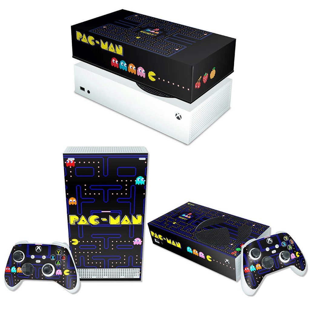 KIT Capa Anti Poeira e Skin Anti-Rage Xbox Series S Horizontal - Pac Man