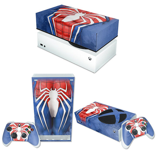 KIT Xbox Series S Skin Anti-Rage e Capa Anti Poeira Horizontal - Spider-Man Homem Aranha 2