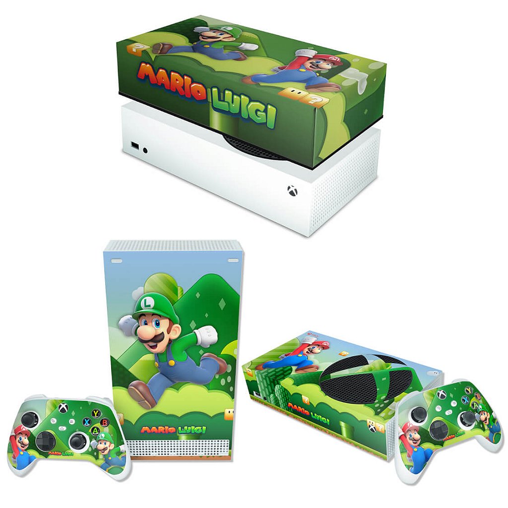 KIT Capa Anti Poeira e Skin Anti-Rage Xbox Series S Horizontal - Super Mario