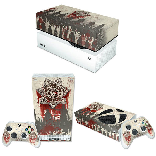 KIT Xbox Series S Skin Anti-Rage e Capa Anti Poeira Horizontal - The Walking Dead