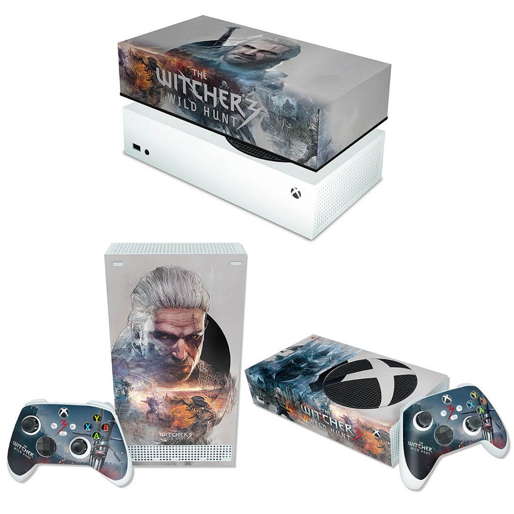 KIT Capa Anti Poeira e Skin Anti-Rage Xbox Series S Horizontal - The Witcher 3