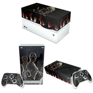 KIT Capa Anti Poeira e Skin Anti-Rage Xbox Series S Horizontal - Zombie Zumbi The Walking