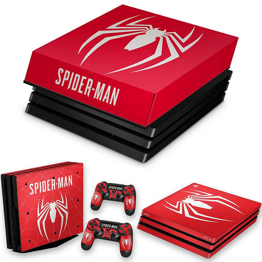 KIT PS4 Pro Skin Anti-Rage e Capa Anti Poeira - Spider-Man Bundle