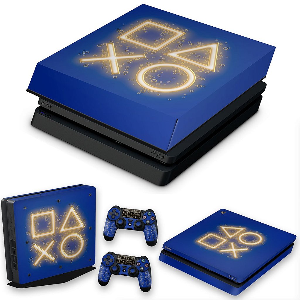 KIT Capa Anti Poeira e Skin Anti-Rage PS4 Slim - Days Of Play Edição Limitada