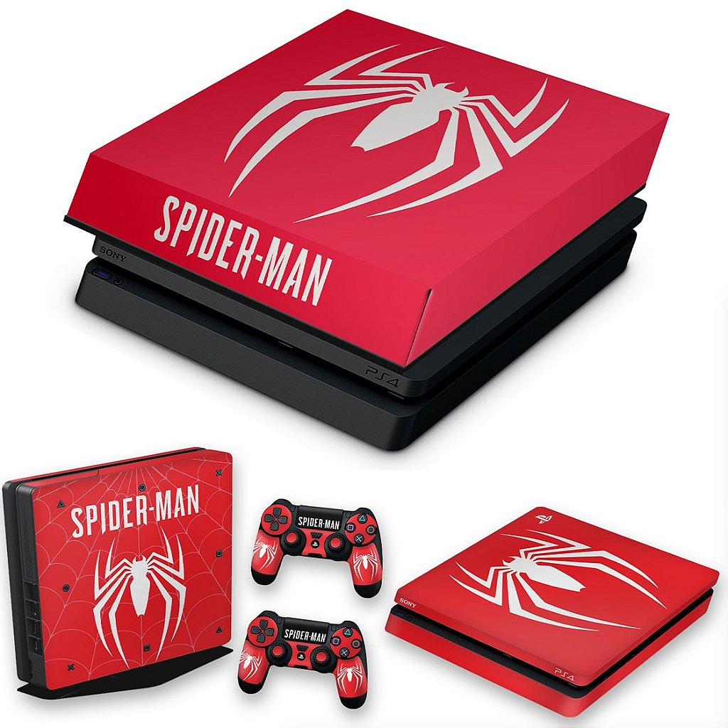 KIT Capa Anti Poeira e Skin Anti-Rage PS4 Slim - Spider-Man Bundle
