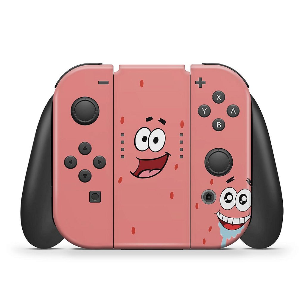 Skin Anti-Rage Nintendo Switch 1 Oled - Patrick Bob Esponja - Pop Arte Skins - foto 3