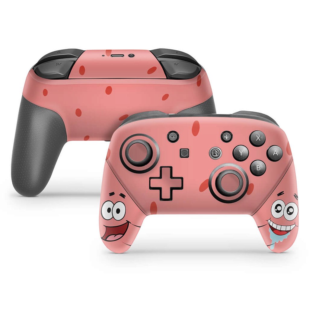 Skin Anti-Rage Nintendo Switch 1 Pro Controle - Patrick Bob Esponja
