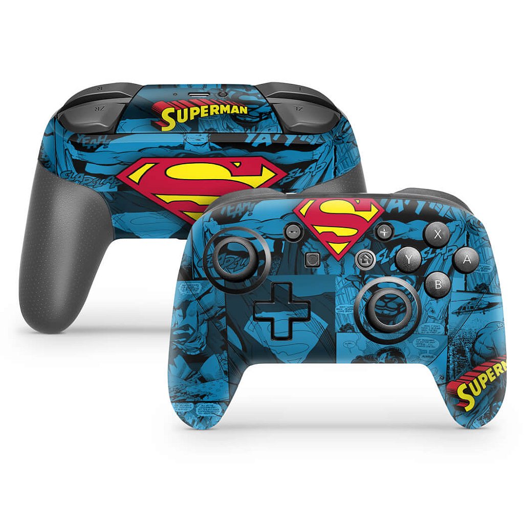 Nintendo Switch Pro Controle Skin - Superman Comics