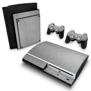 Skin Anti-Rage PS3 Fat - Aço Escovado Cinza