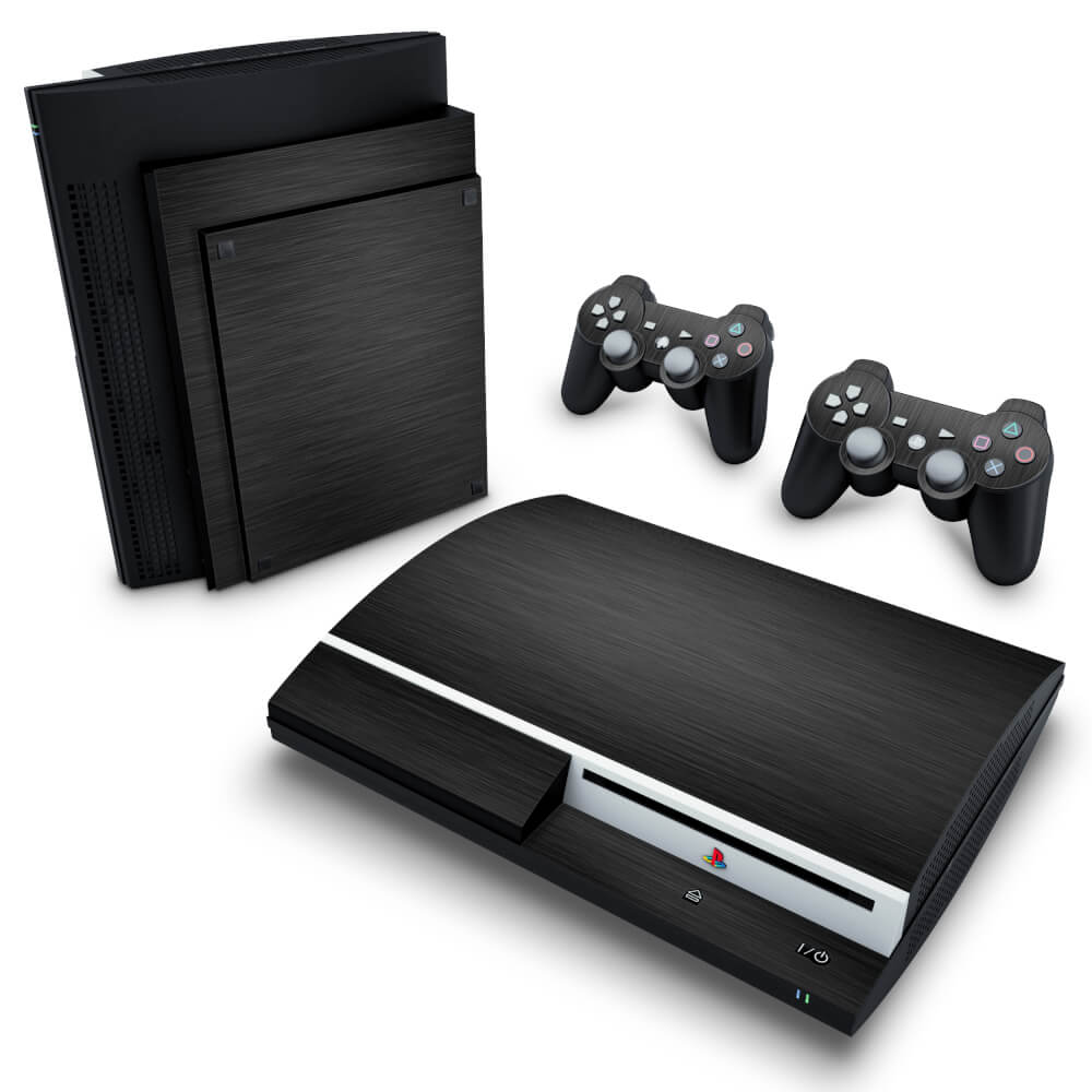 Skin Anti-Rage PS3 Fat - Aço Escovado Preto