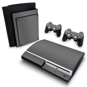 Skin Anti-Rage PS3 Fat - Fibra de Carbono Cinza Grafite