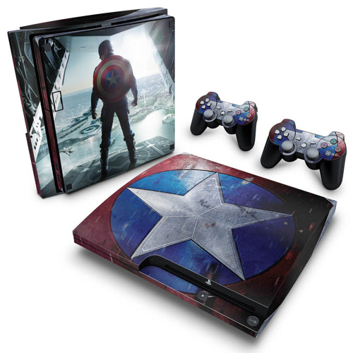 Skin Anti-Rage PS3 Slim - Capitao America #A