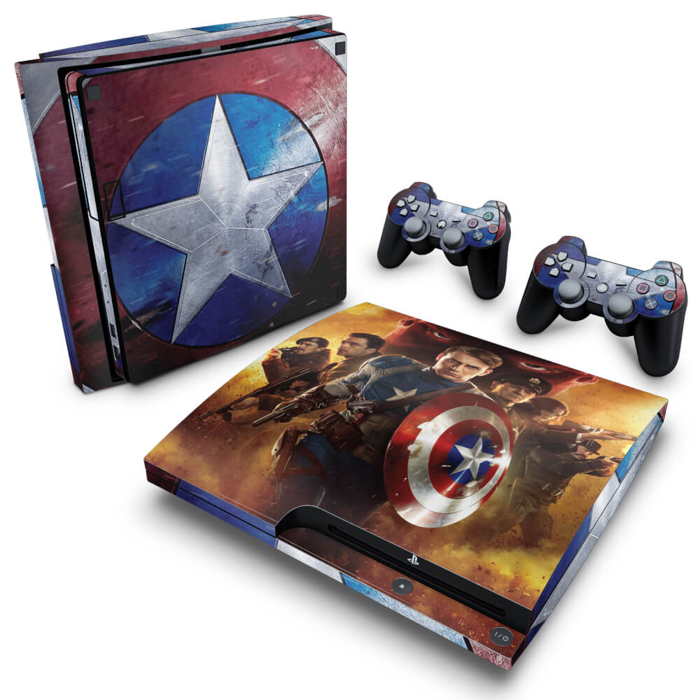 Skin Anti-Rage PS3 Slim - Capitão América #B