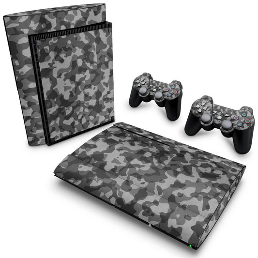 PS3 Super Slim Skin - Camuflado Cinza