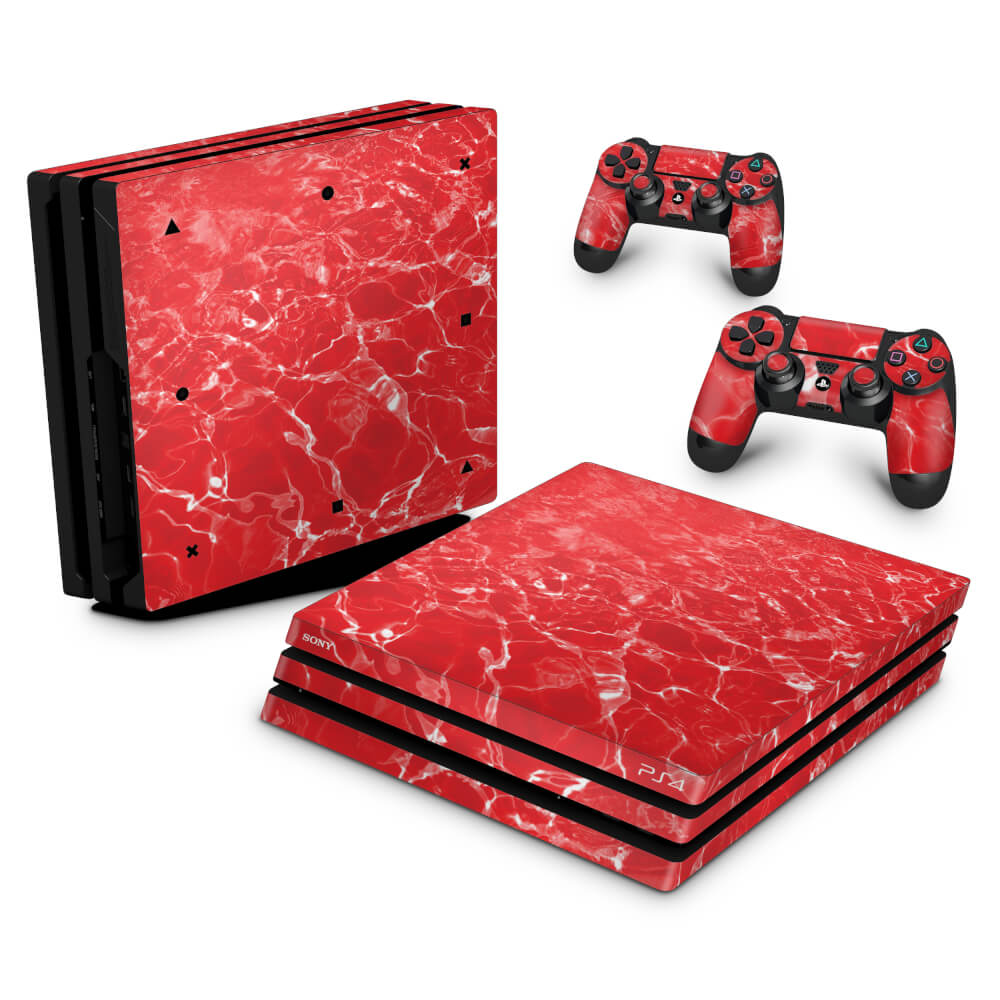 Skin Anti-Rage PS4 Pro - Aquático Água Vermelha