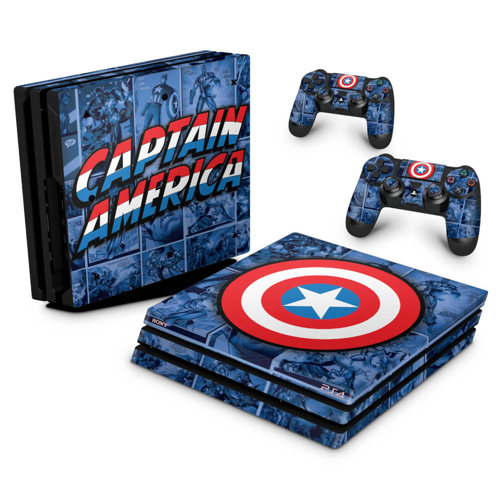 Skin Anti-Rage PS4 Pro - Capitão América Comics