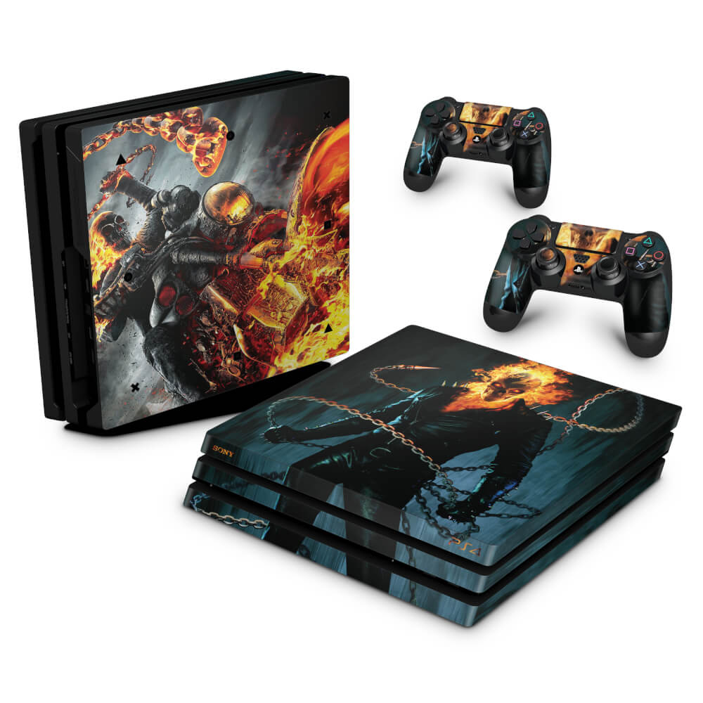 Skin Anti-Rage PS4 Pro - Ghost Rider #B