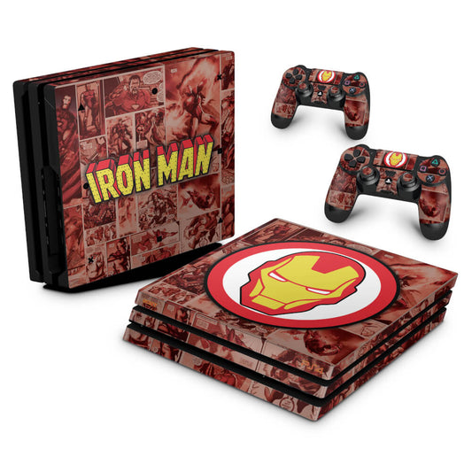 PS4 Pro Skin Anti-Rage - Homem de Ferro Comics