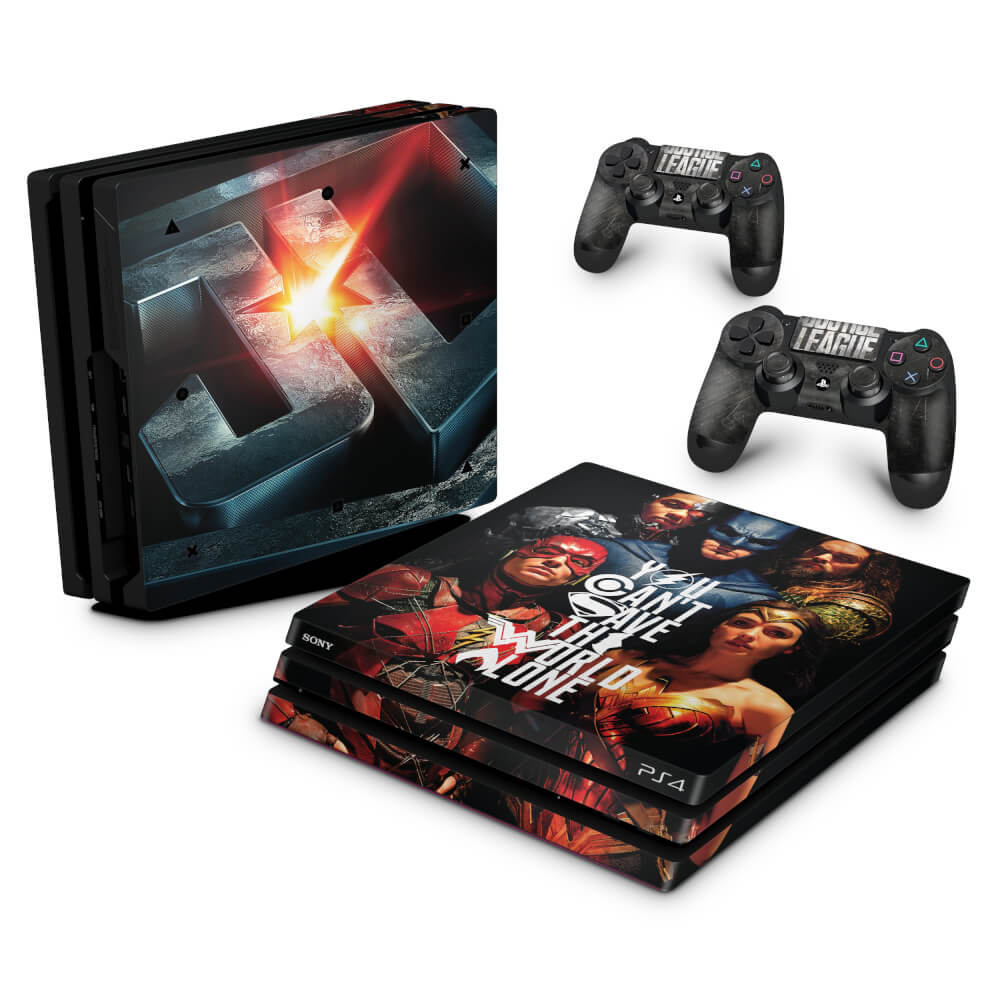 Skin Anti-Rage PS4 Pro - Liga Da Justiça
