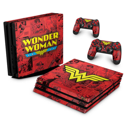 PS4 Pro Skin Anti-Rage - Mulher Maravilha Comics