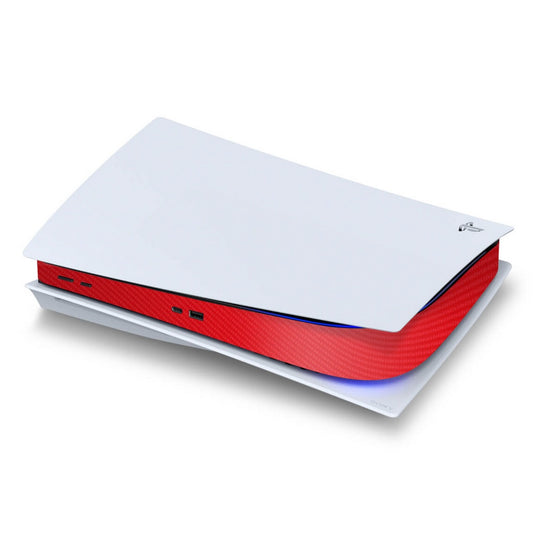PS5 Fat Central Skin - Fibra de Carbono Vermelho