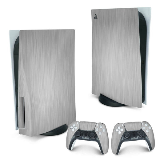PS5 Fat Skin Vertical - Aço Escovado Cinza