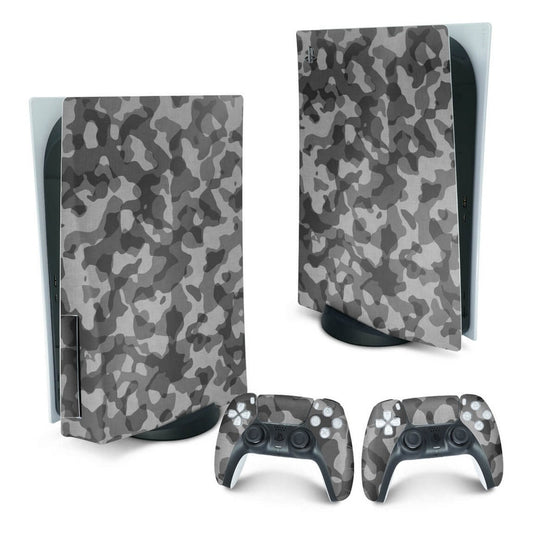 PS5 Fat Skin Anti-Rage Vertical - Camuflado Cinza