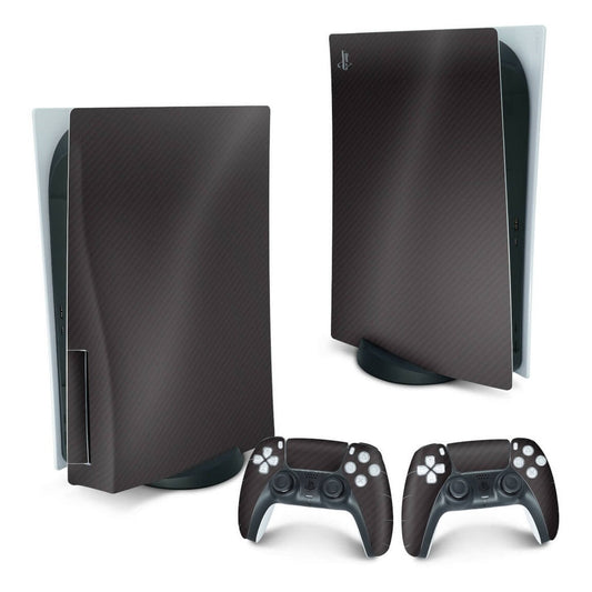 PS5 Fat Skin Vertical - Fibra de Carbono Preto