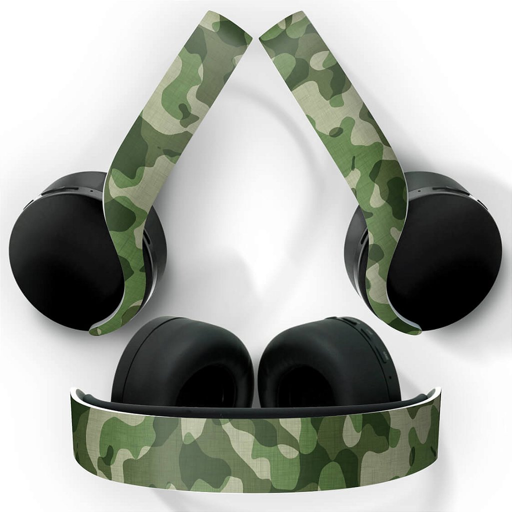 Skin Anti-Rage PS5 Headset Pulse 3D - Camuflado Verde