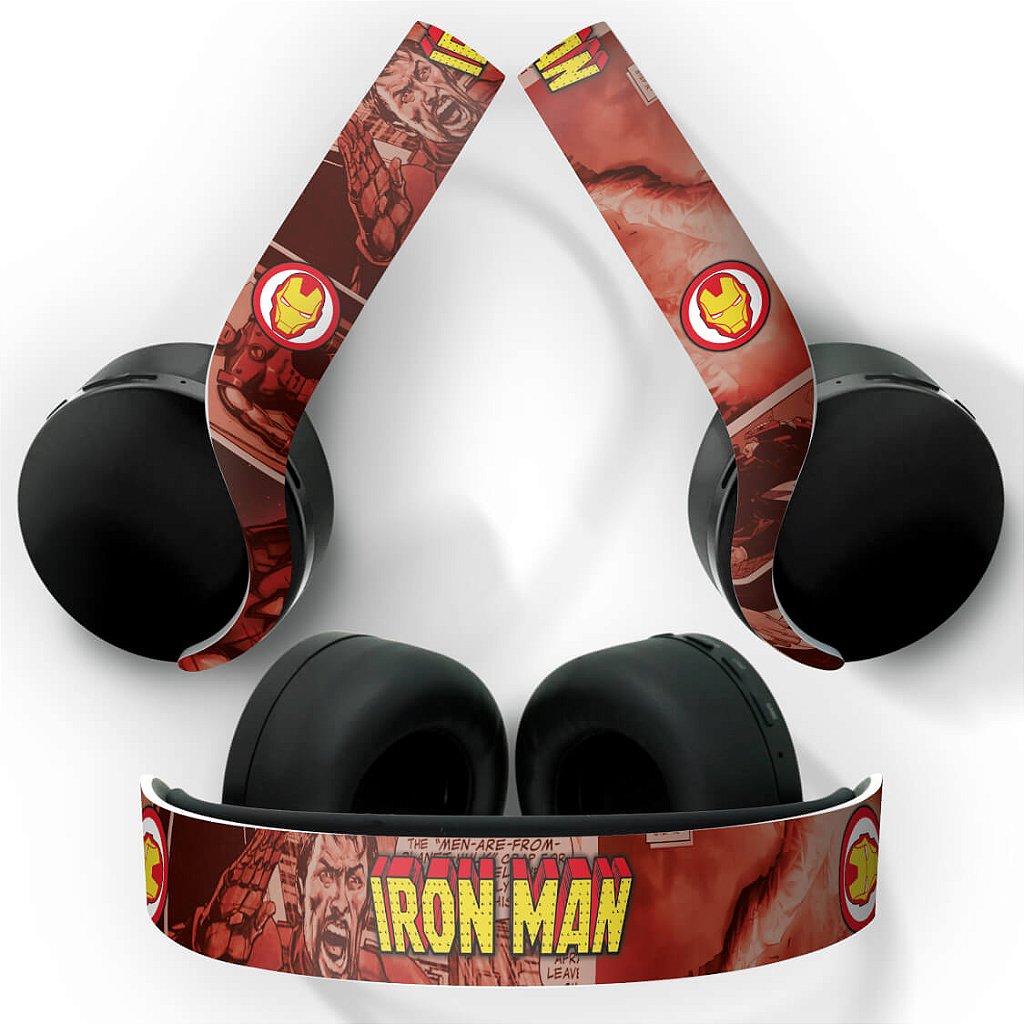 Skin Anti-Rage PS5 Headset Pulse 3D - Homem De Ferro Comics