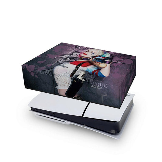 PS5 Slim Capa Anti Poeira Horizontal - Arlequina Harley Quinn