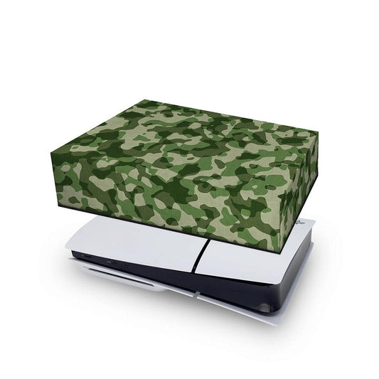 PS5 Slim Capa Anti Poeira Horizontal - Camuflado Verde