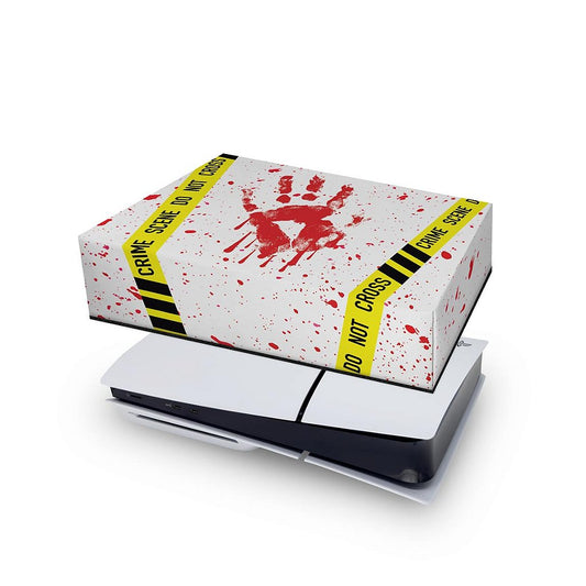 PS5 Slim Capa Anti Poeira Horizontal - Cena De Crime Scene