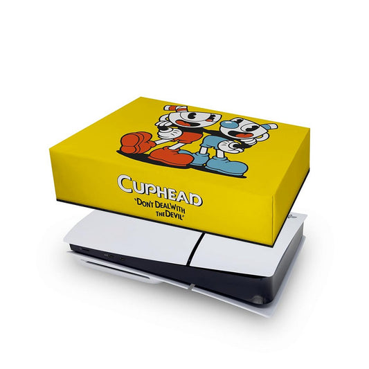 PS5 Slim Capa Anti Poeira Horizontal - Cuphead