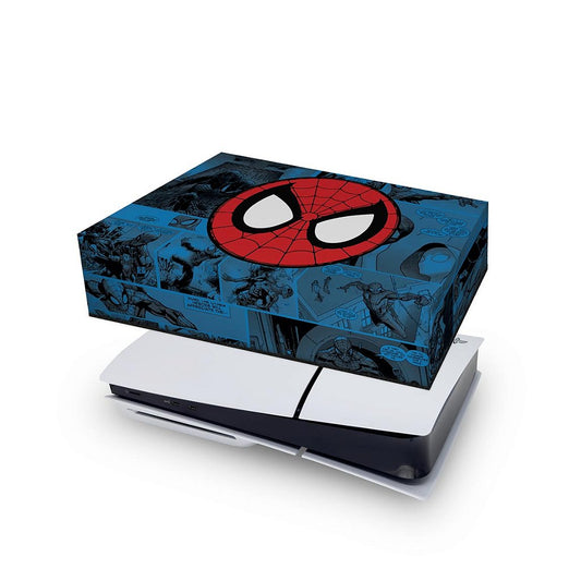 PS5 Slim Capa Anti Poeira Horizontal - Homem-Aranha Spider-Man Comics