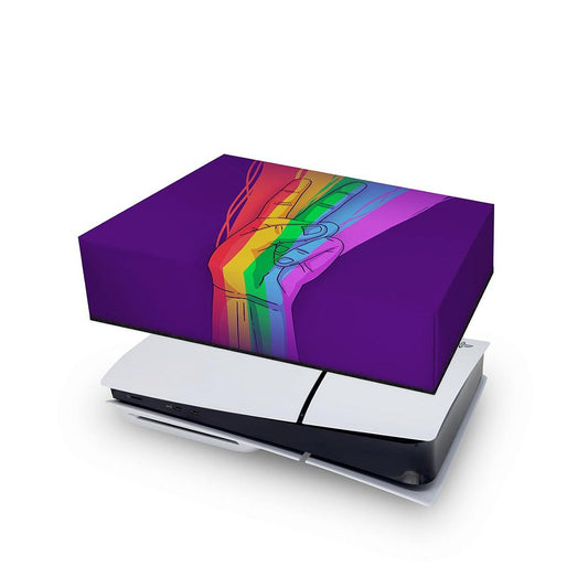 PS5 Slim Capa Anti Poeira Horizontal - Rainbow Colors Colorido