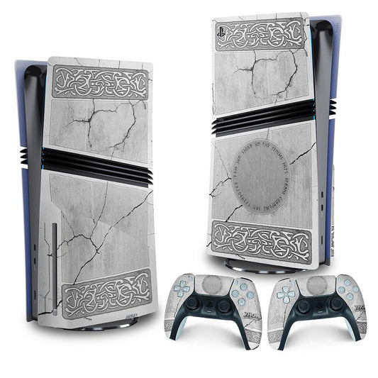 Skin Anti-Rage PS5 Pro Vertical - Mjolnir Thor Amor e Trovão