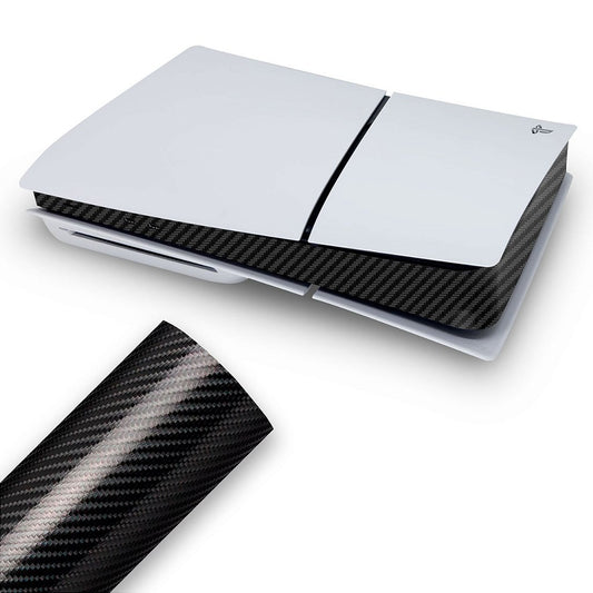 Skin PS5 Slim Central - Fibra de Carbono Preto