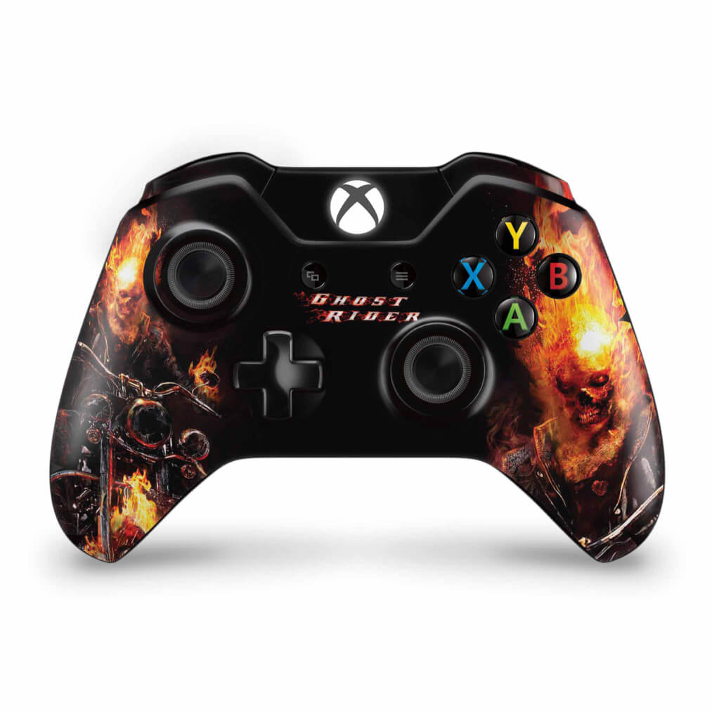 Skin Anti-Rage Xbox One Fat Controle - Ghost Rider - Motoqueiro Fantasma #A