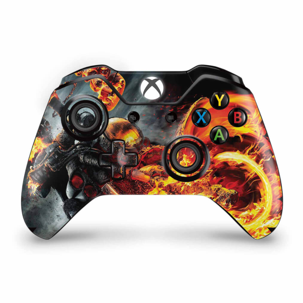 Skin Anti-Rage Xbox One Fat Controle - Ghost Rider - Motoqueiro Fantasma #B