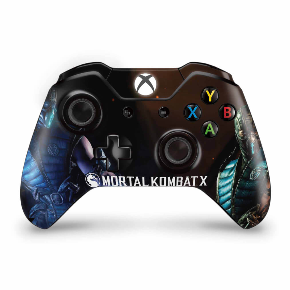 Skin Anti-Rage Xbox One Fat Controle - Mortal Kombat X - Subzero