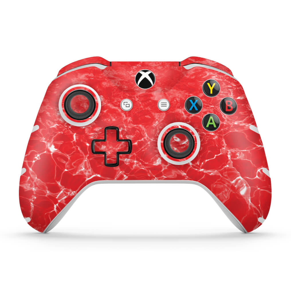 Skin Anti-Rage Xbox One Slim X Controle - Aquático Água Vermelha