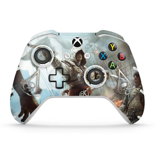 Skin Anti-Rage Xbox One Slim X Controle - Assassins Creed Black Flag