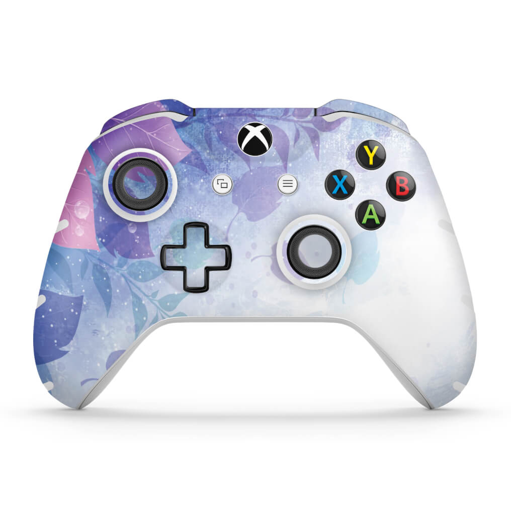 Skin Anti-Rage Xbox One Slim X Controle - Folhas Lilás