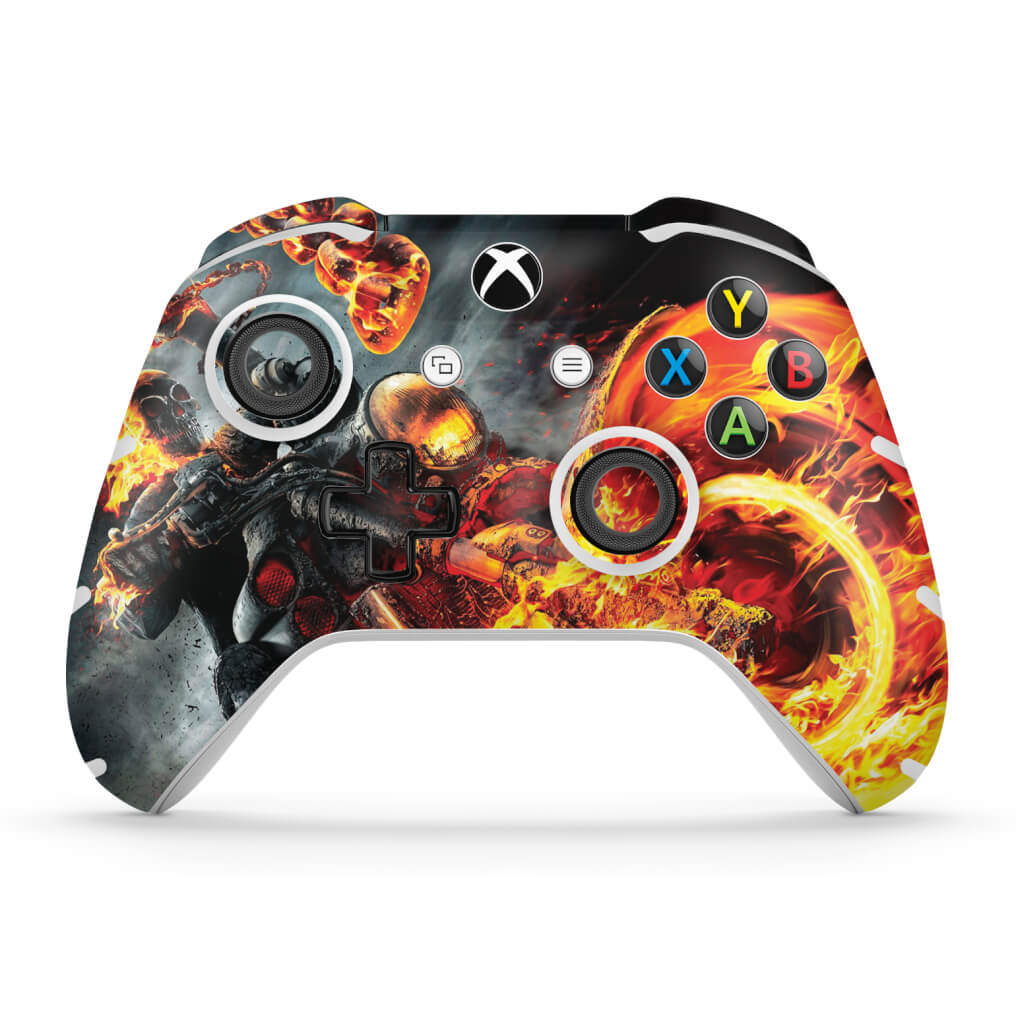 Skin Anti-Rage Xbox One Slim X Controle - Ghost Rider - Motoqueiro Fantasma #B