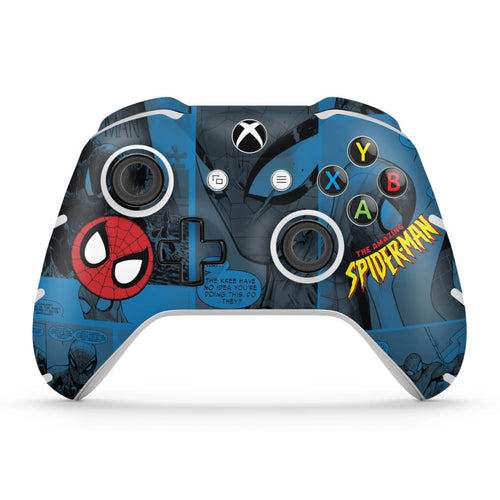 Skin Anti-Rage Xbox One Slim X Controle - Homem-Aranha Spider-Man Comics