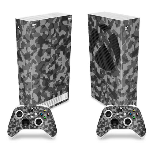 Skin Anti-Rage Xbox Series S Vertical - Camuflado Cinza
