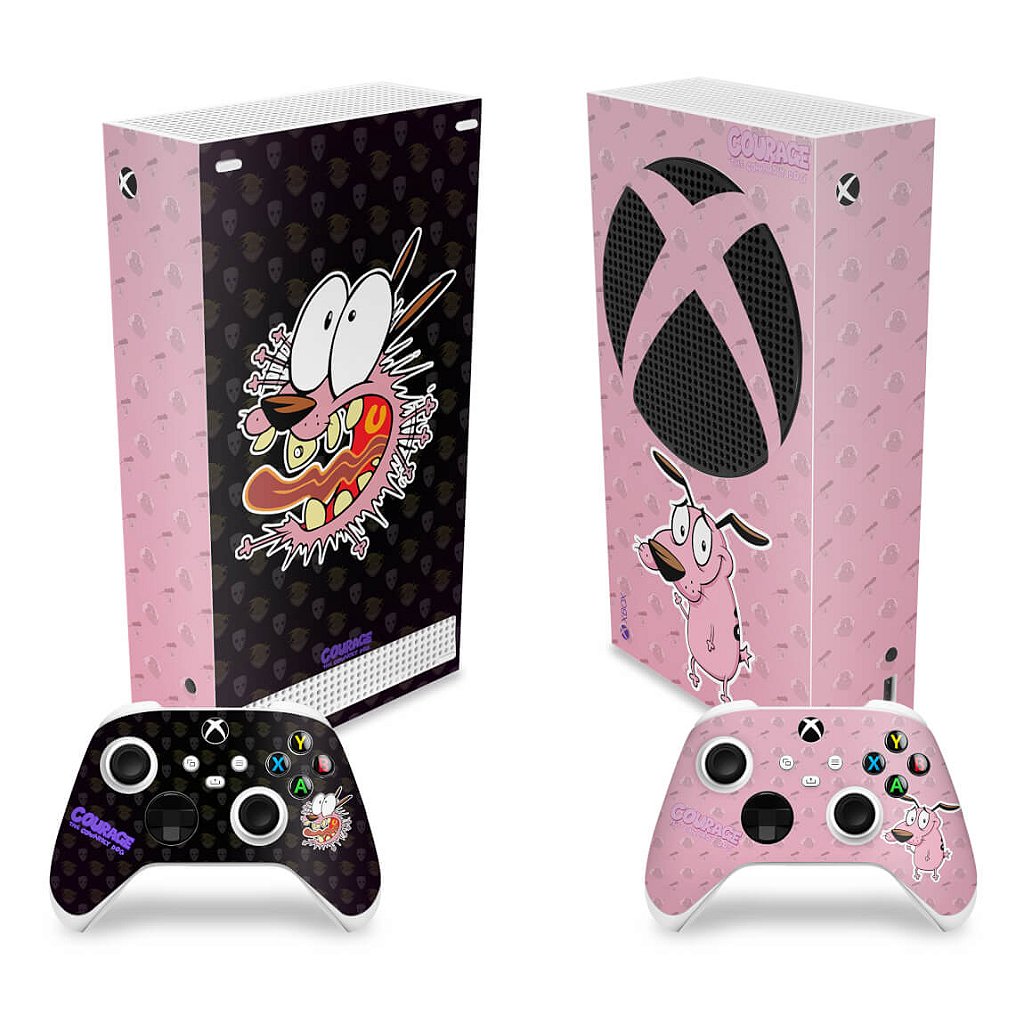 Skin Anti-Rage Xbox Series S Vertical - Coragem: O cão covarde