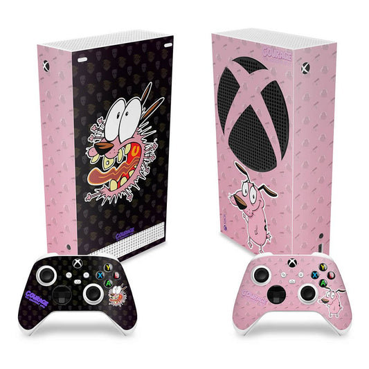 Skin Anti-Rage Xbox Series S Vertical - Coragem: O cão covarde